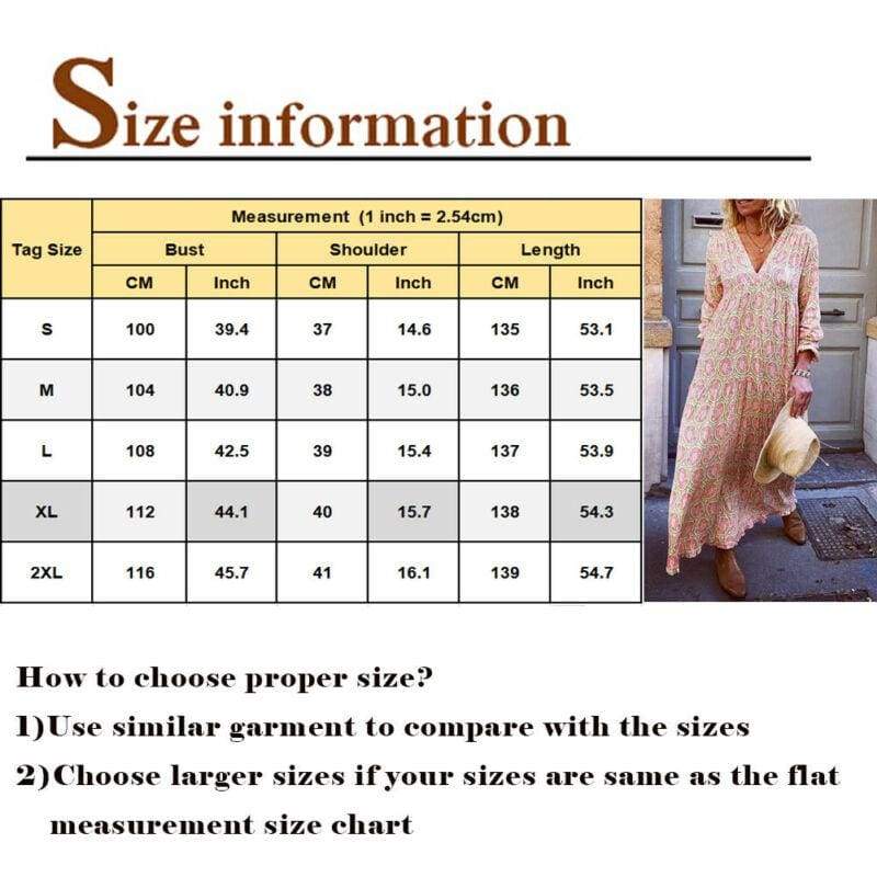 Boho Floral Deep V-Neck Elegant Maxi Dress