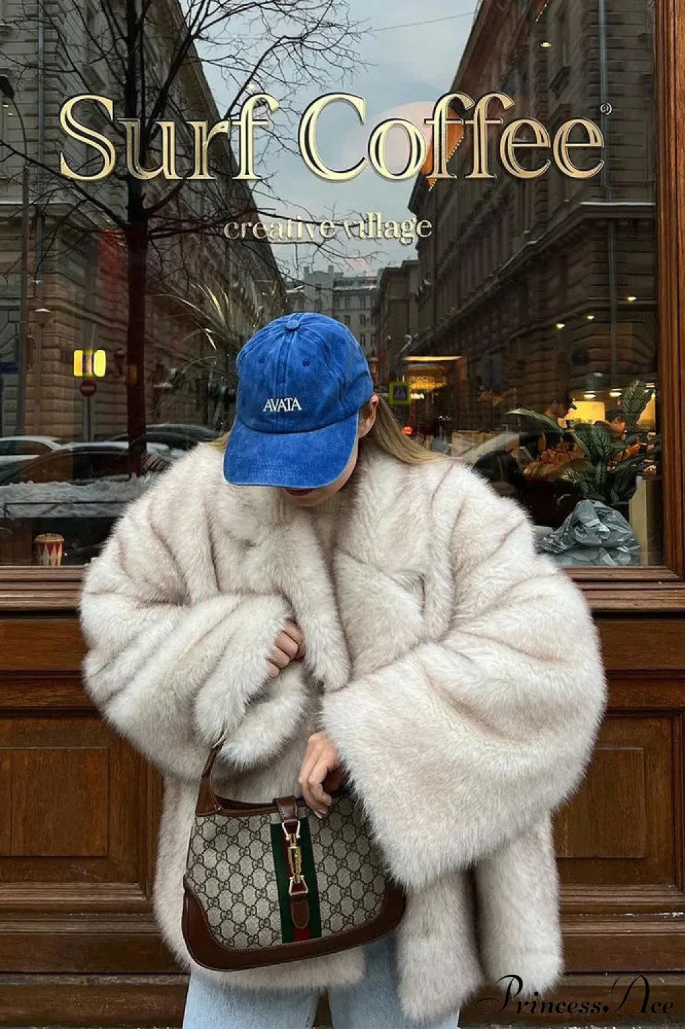 Faux Fur Lapel Warm Trendy Coat
