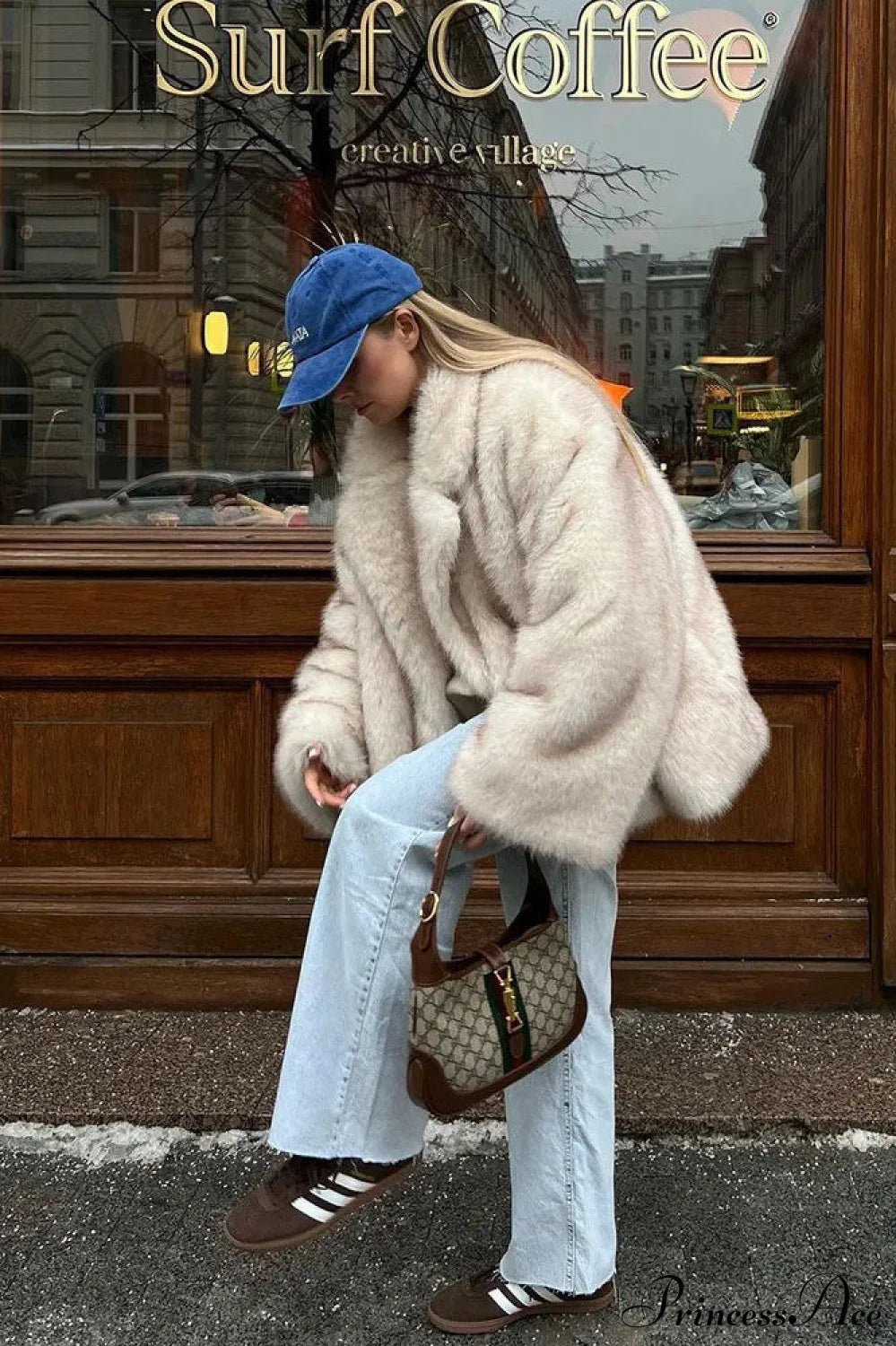 Faux Fur Lapel Warm Trendy Coat