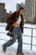 Faux Fur Lapel Warm Trendy Coat