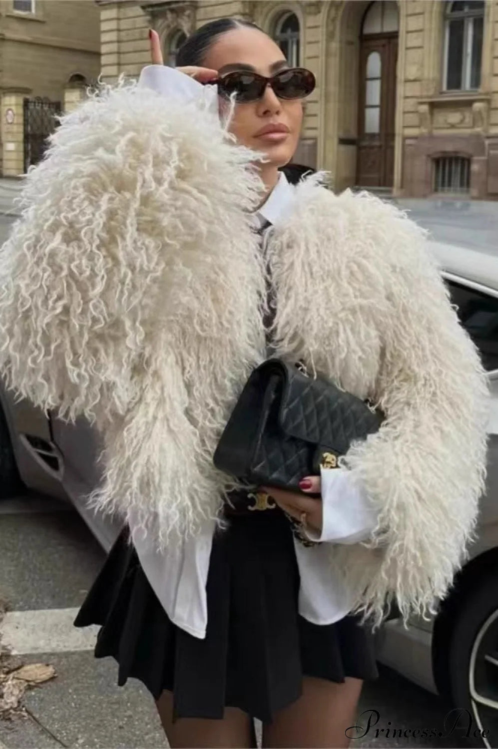 Faux Fur Mini Warm Long Sleeve Street Coat