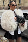 Faux Fur Mini Warm Long Sleeve Street Coat