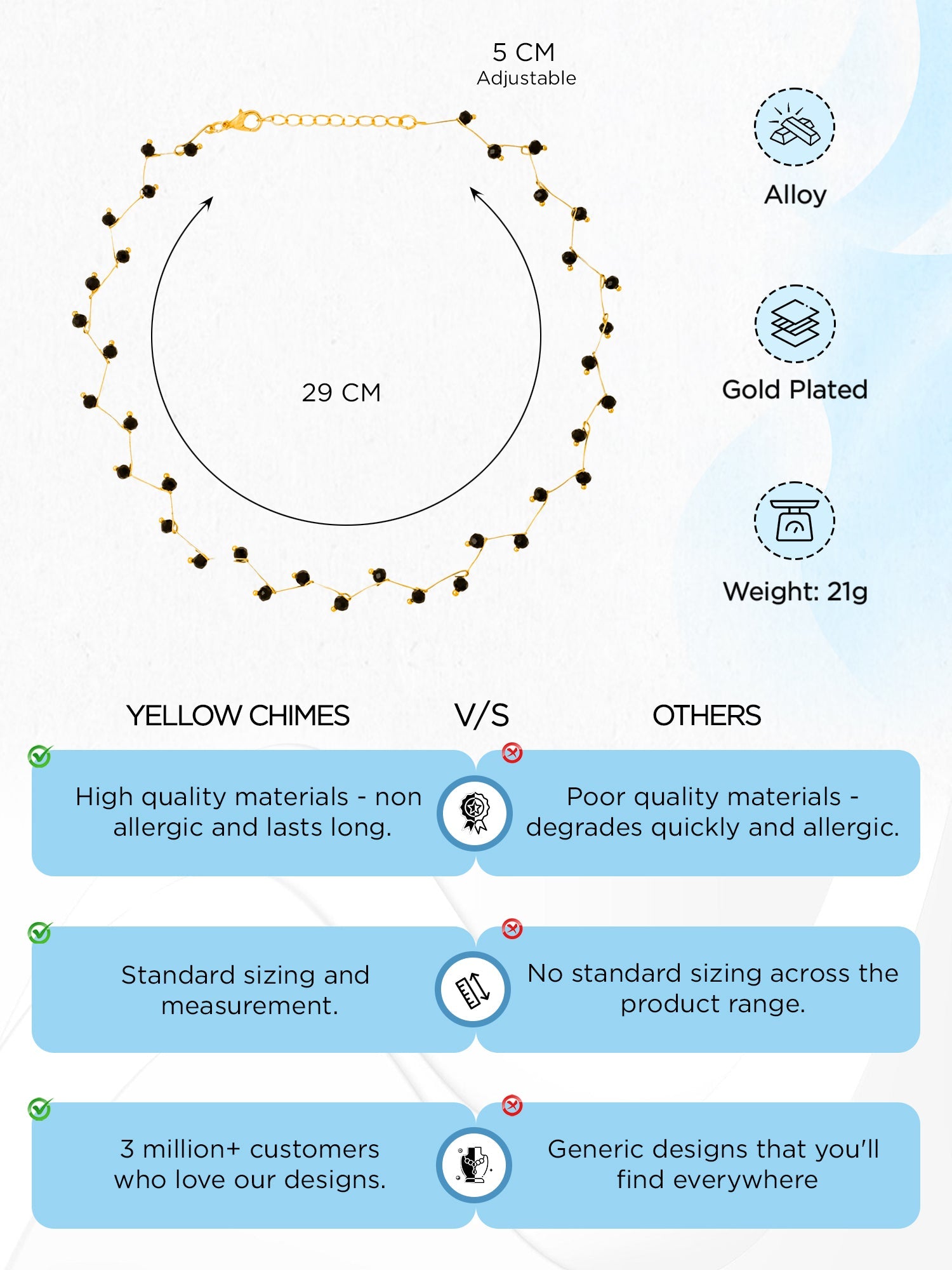 Black Stone Fashion Gold Choker Necklace