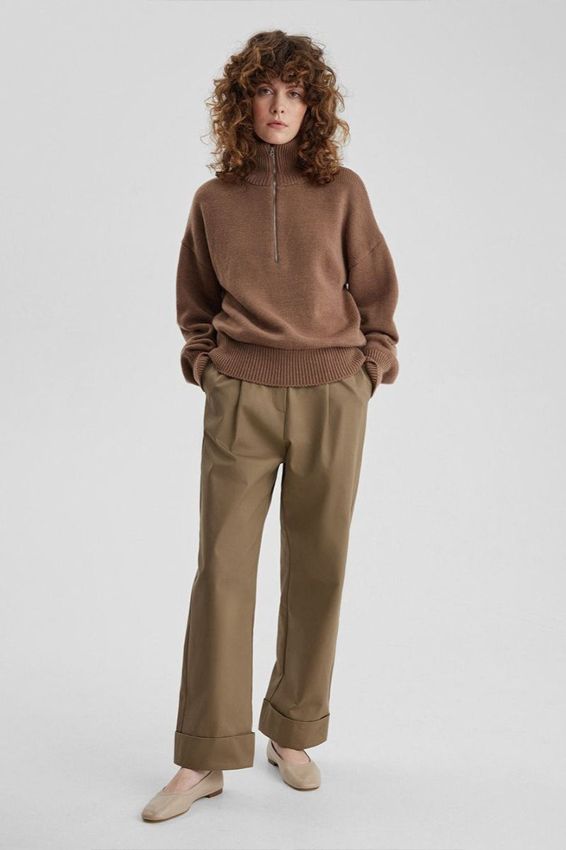 Warm Half Zip Knitted Sweater