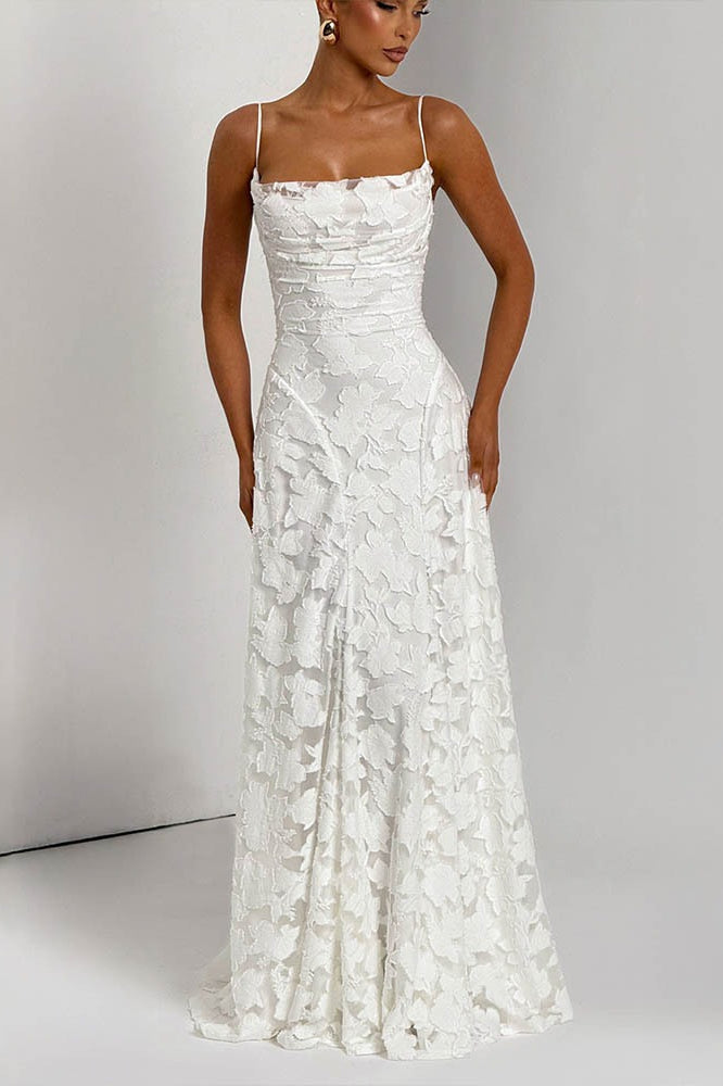 Chiffon Open Back Elegant Maxi Dress