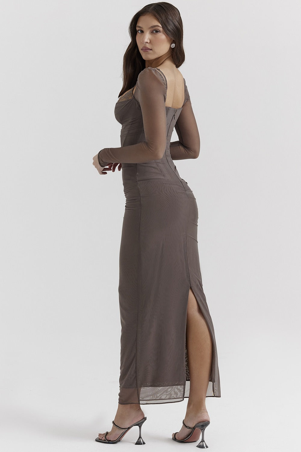 Split Open Back Sleek Maxi Dress