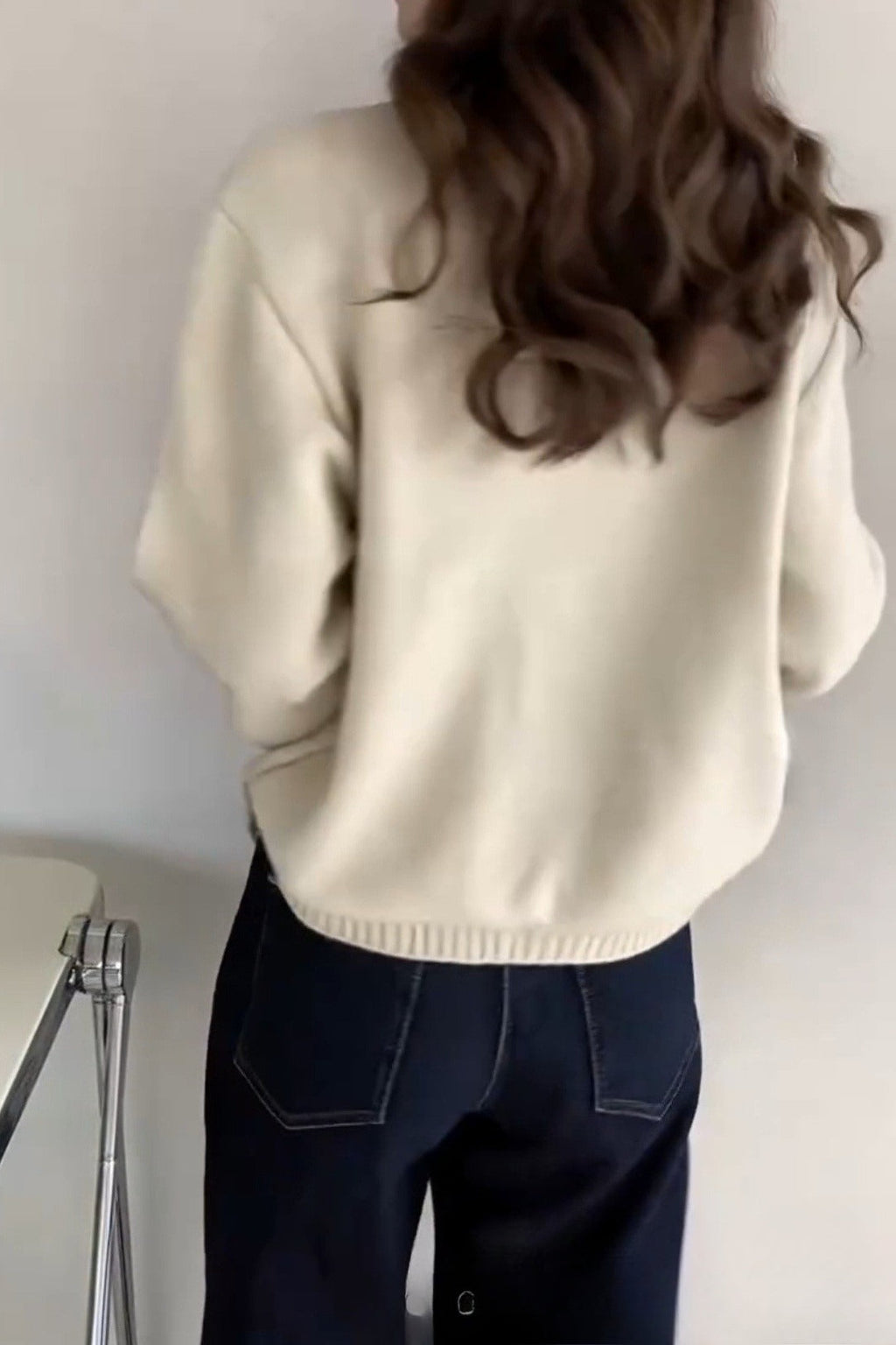 High Neck Zip Detail Sweater