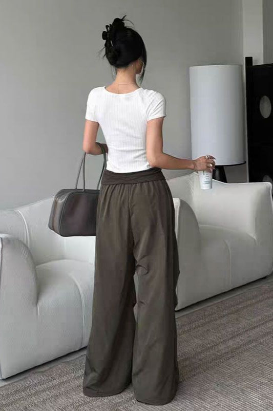 Y2K Retro Cuffed Button Pant