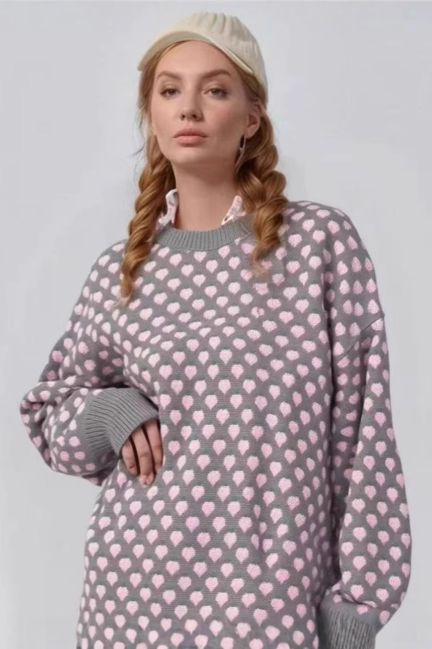 Strawberry Pattern Knit Sweater