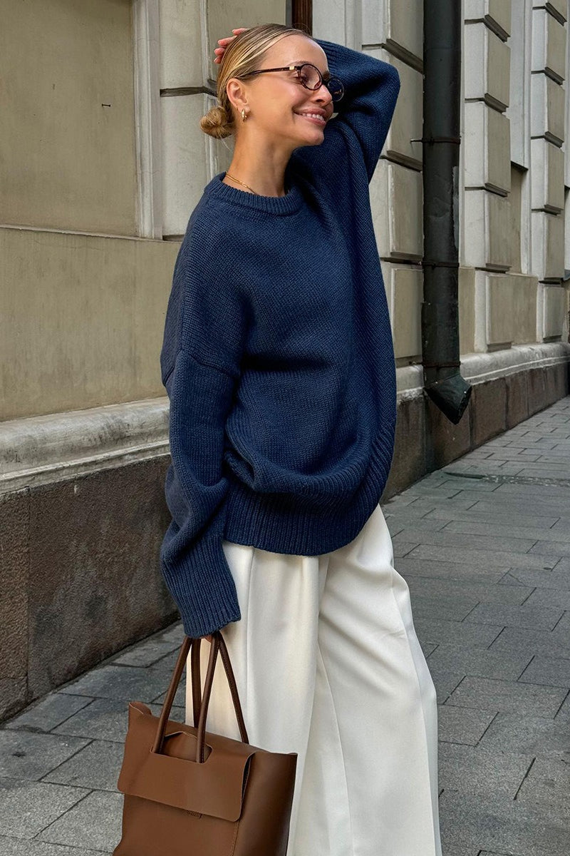 Casual Solid Pullover Sweater