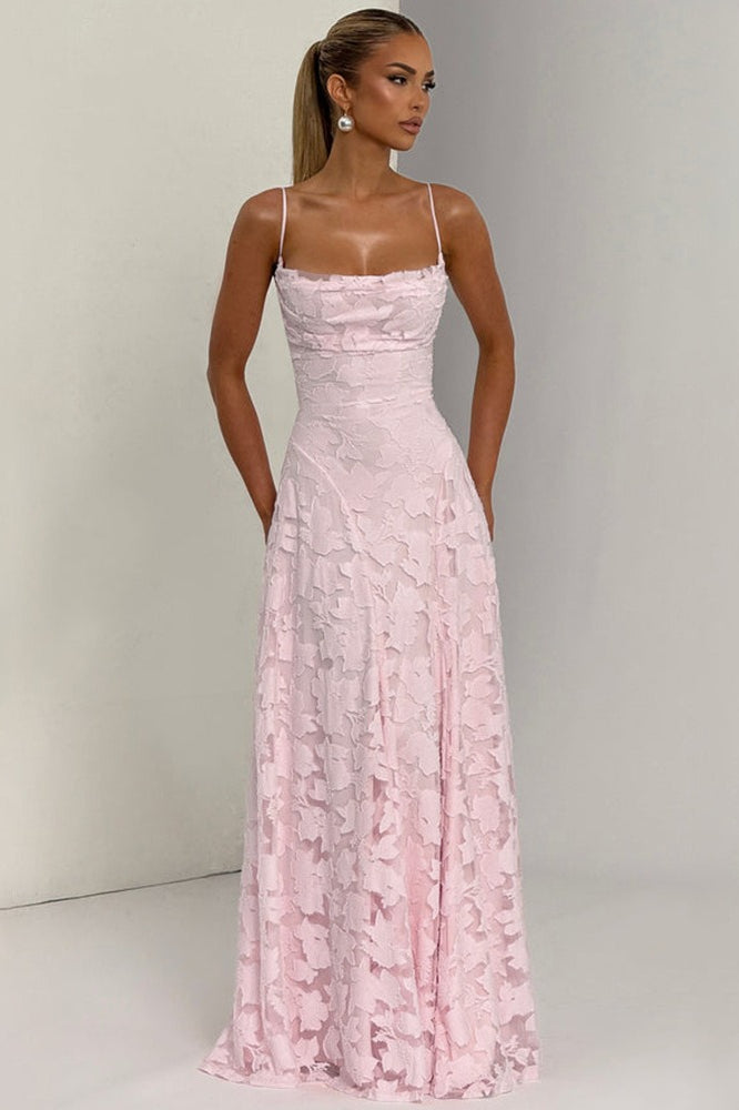 Chiffon Open Back Elegant Maxi Dress