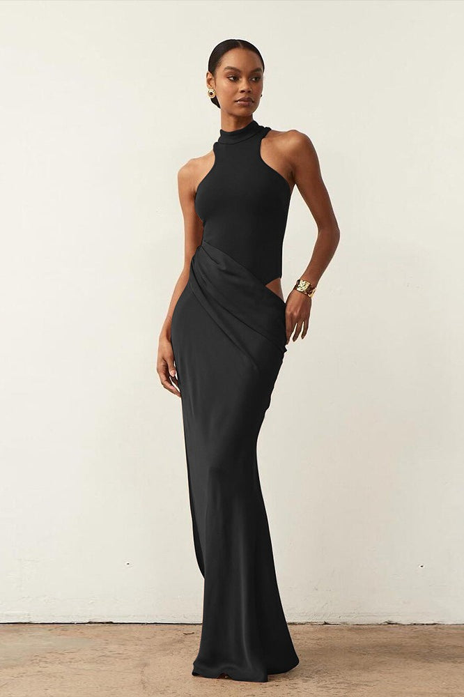 Cutout Sleeveless Fitted Maxi Dress