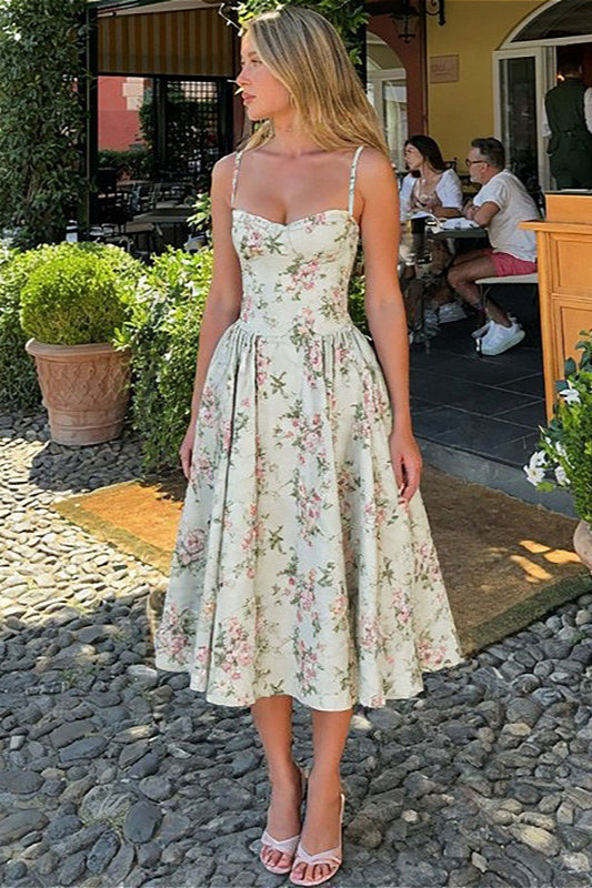 Cami Waist Slim Alluring Floral Dress