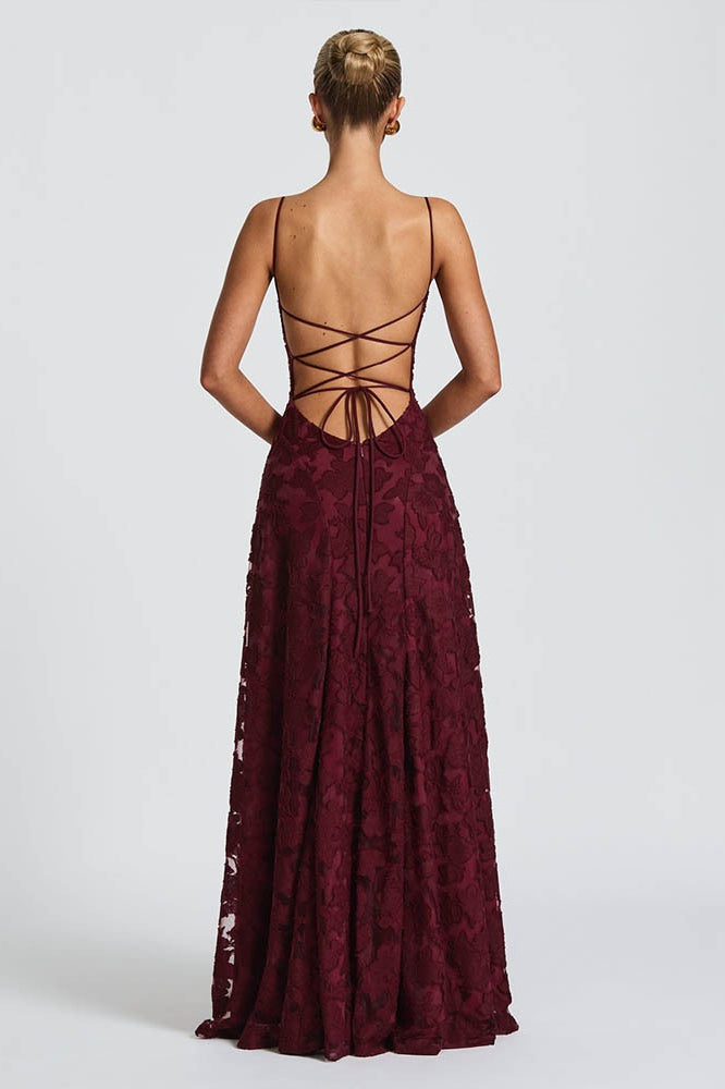 Chiffon Open Back Elegant Maxi Dress