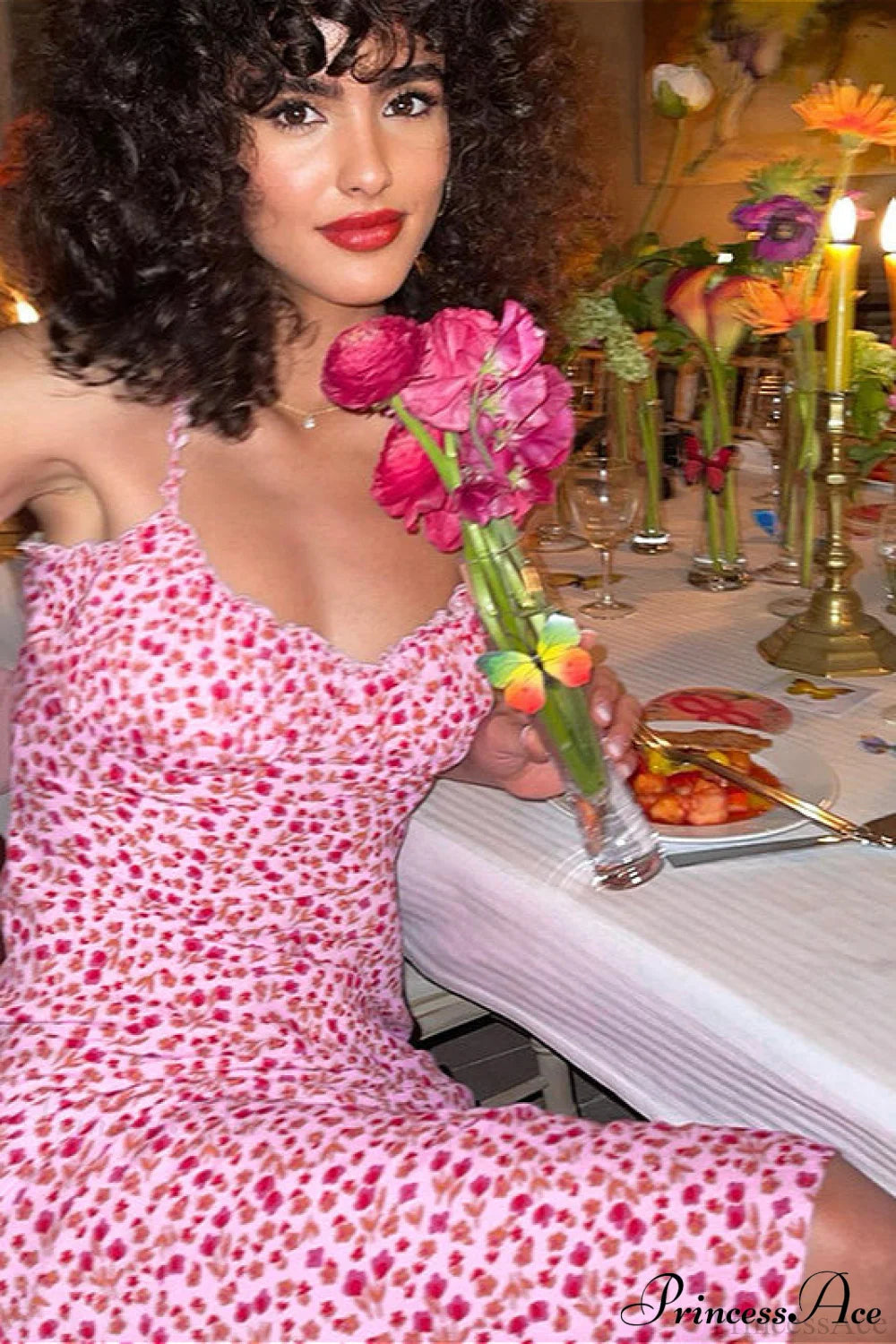 Flowy Strap Floral Dress