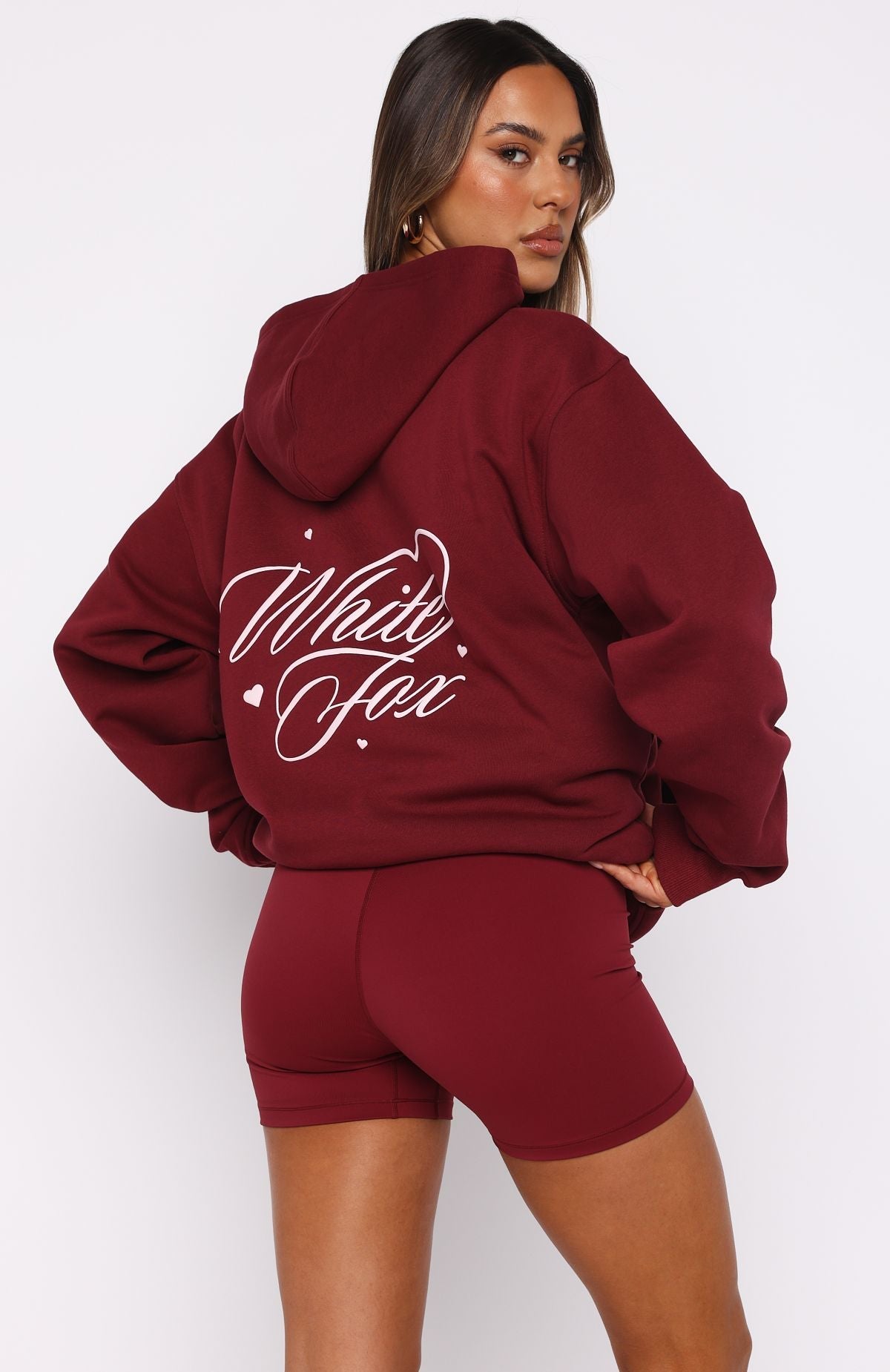 Love You Regardless Oversized Burgundy Hoodie