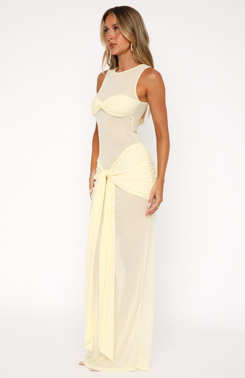 Lemon Honeymoon Heart Romantic Maxi Dress