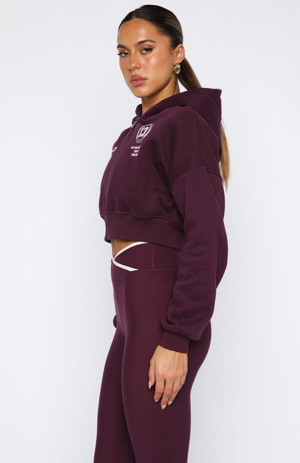 Love Game Cropped Plum Hoodie