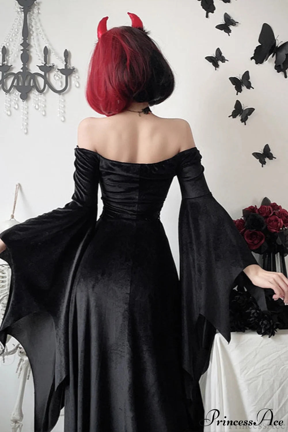 Halloween Cloaked Gothic Dress