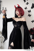 Halloween Cloaked Gothic Dress