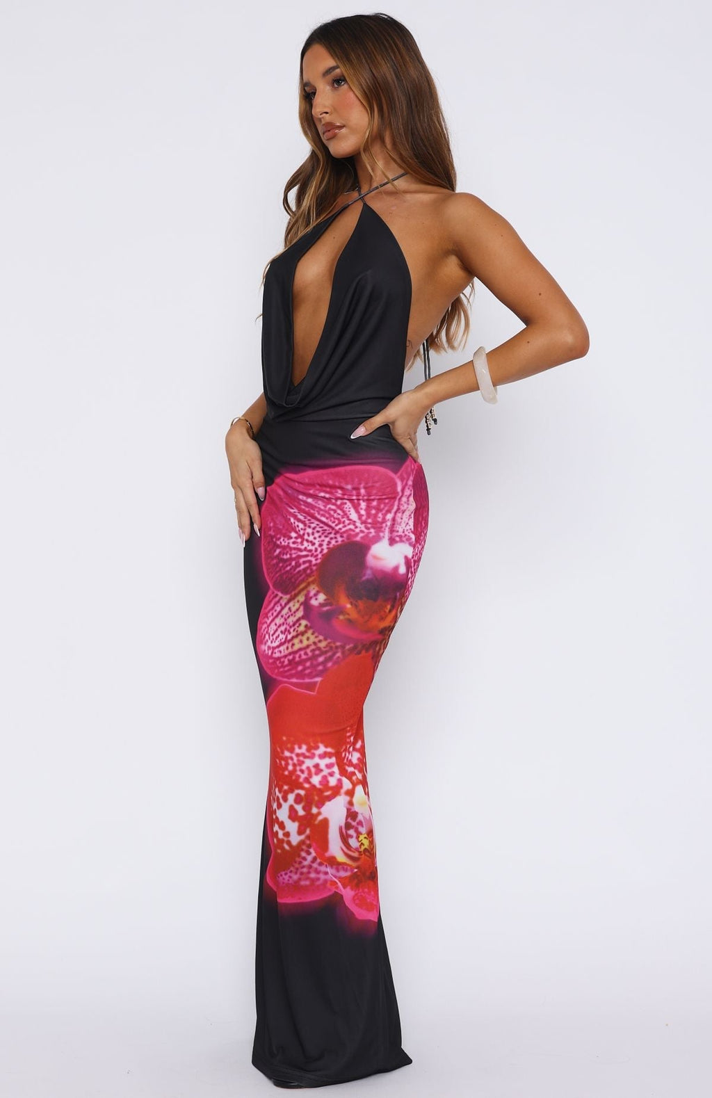 Dancing In Ibiza Fuchsia Bloom Maxi Dress
