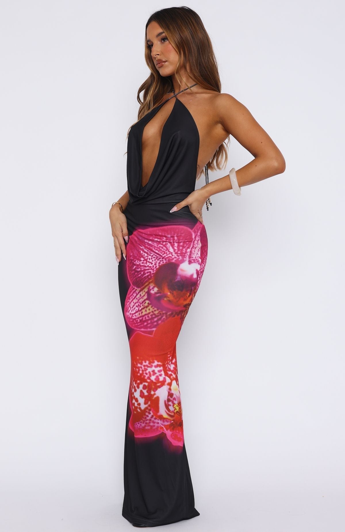 Dancing In Ibiza Fuchsia Bloom Maxi Dress