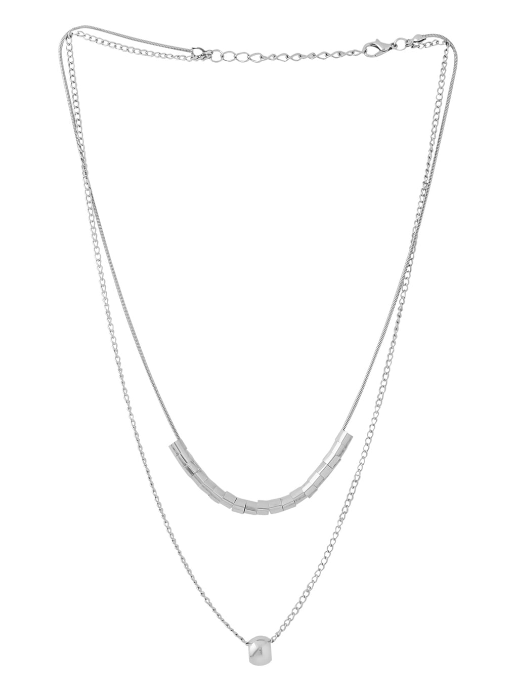 Silver Multilayer Chain Necklace