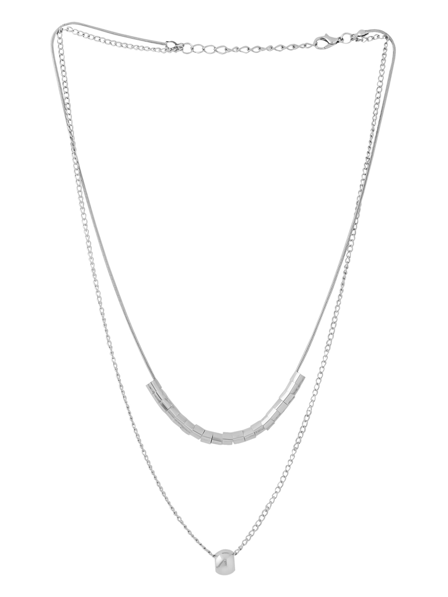 Silver Multilayer Chain Necklace