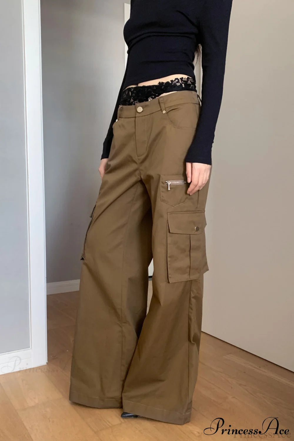 High Waist Loose Multi-Pocket Pant