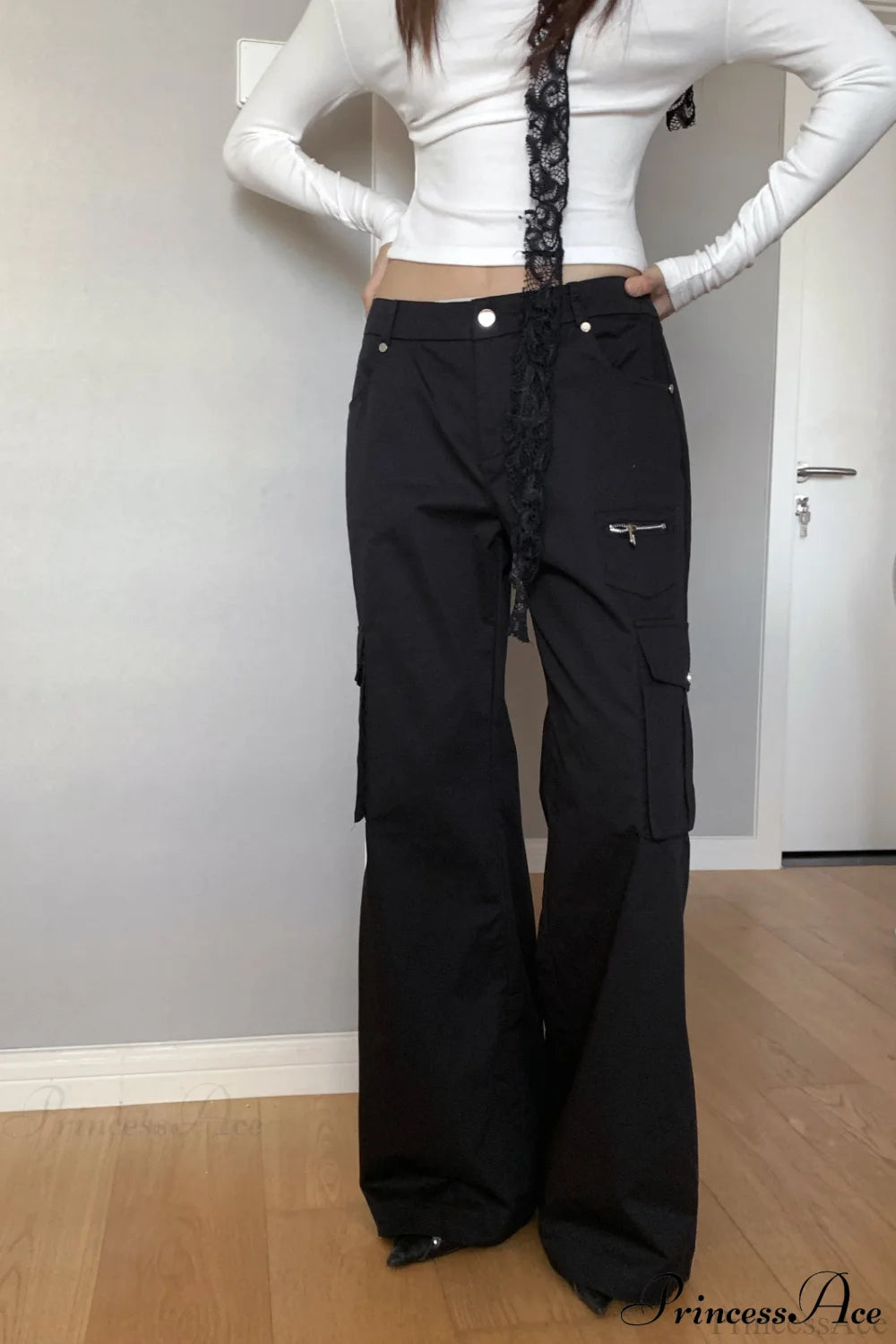High Waist Loose Multi-Pocket Pant