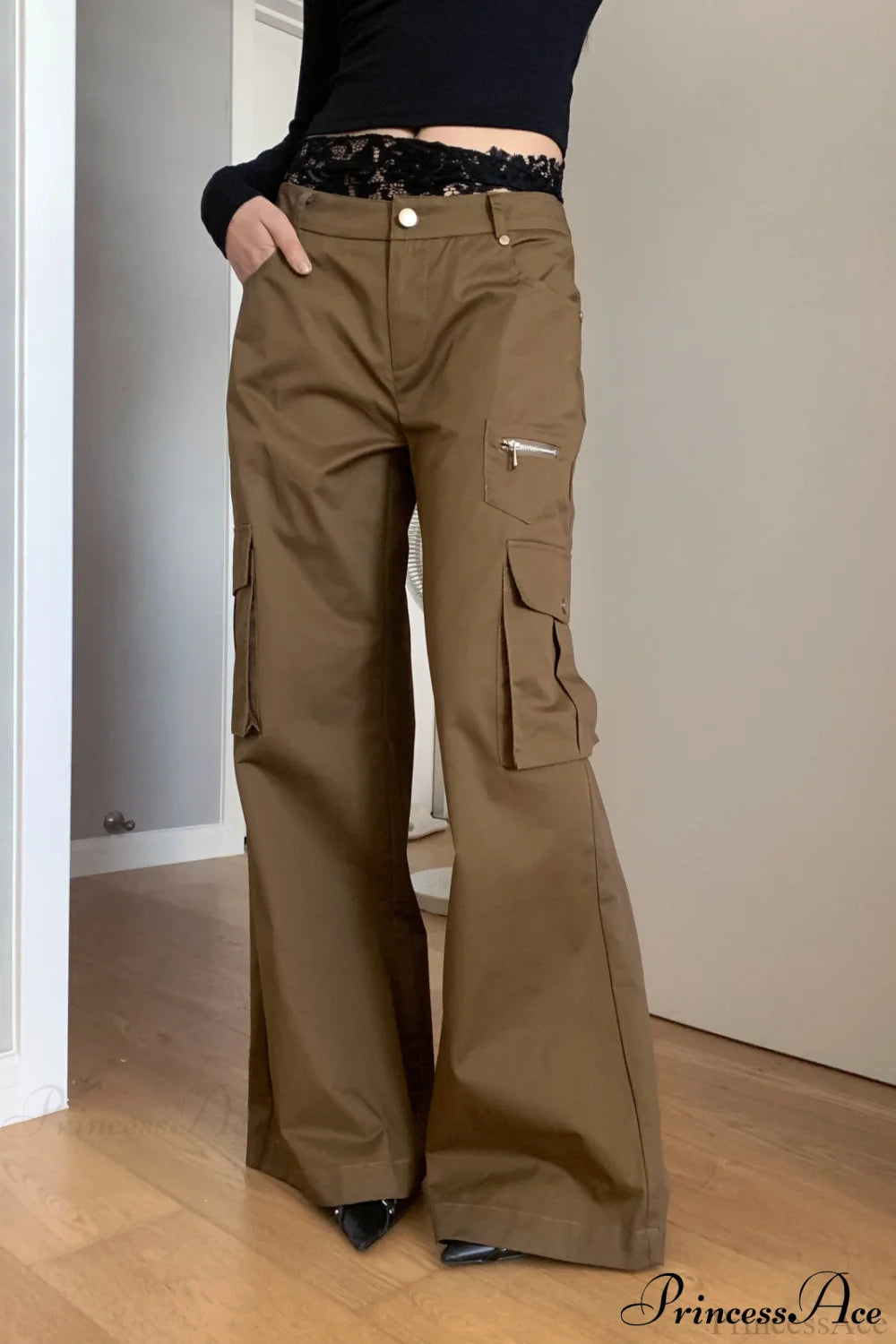 High Waist Loose Multi-Pocket Pant