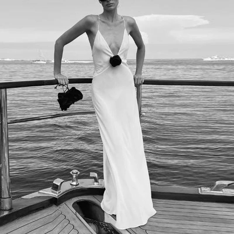 Backless Spaghetti Strap Chic Club Party Maxi Dress