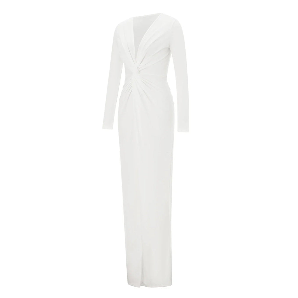 Bodycon Deep V Neck Party Prom Maxi Dress
