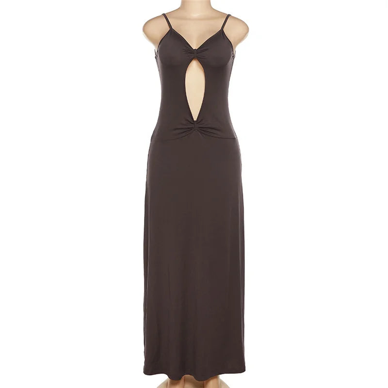 Cutout Backless Sleeveless Split Bodycon Maxi Dress