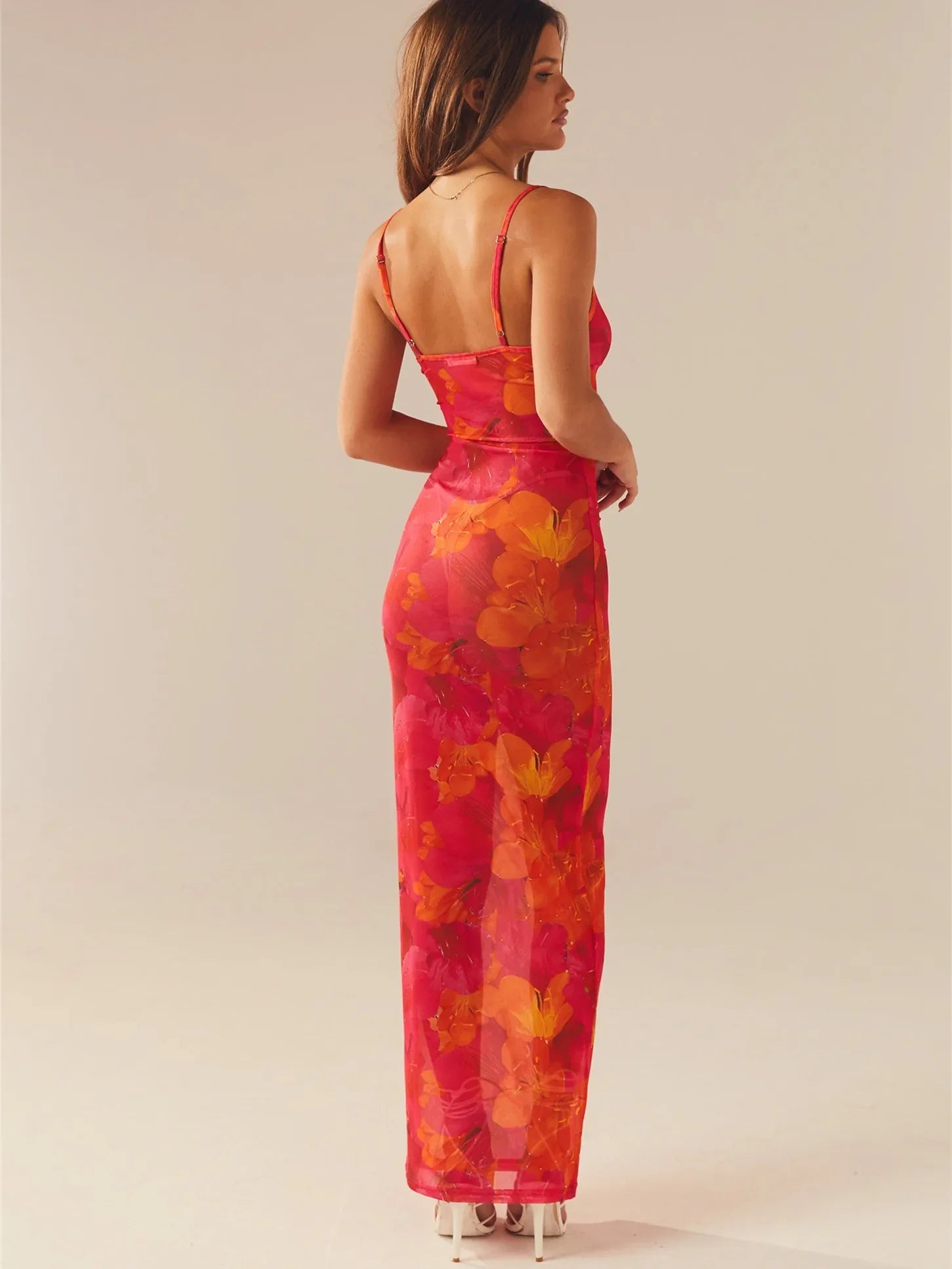 Floral Print Spaghetti Strap Vintage Mini Dress