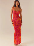Spaghetti Strap Floral Party Summer Maxi Dress
