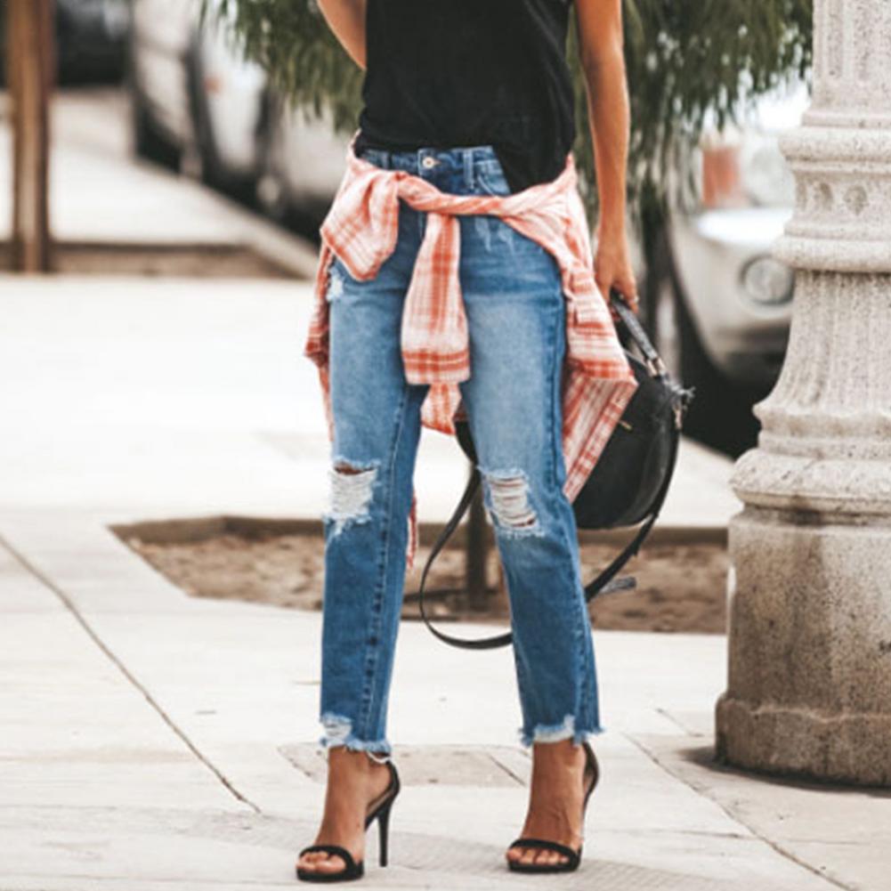Solid Pocket Zipper High Waist Long Jean