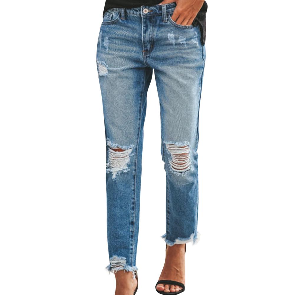 Solid Pocket Zipper High Waist Long Jean