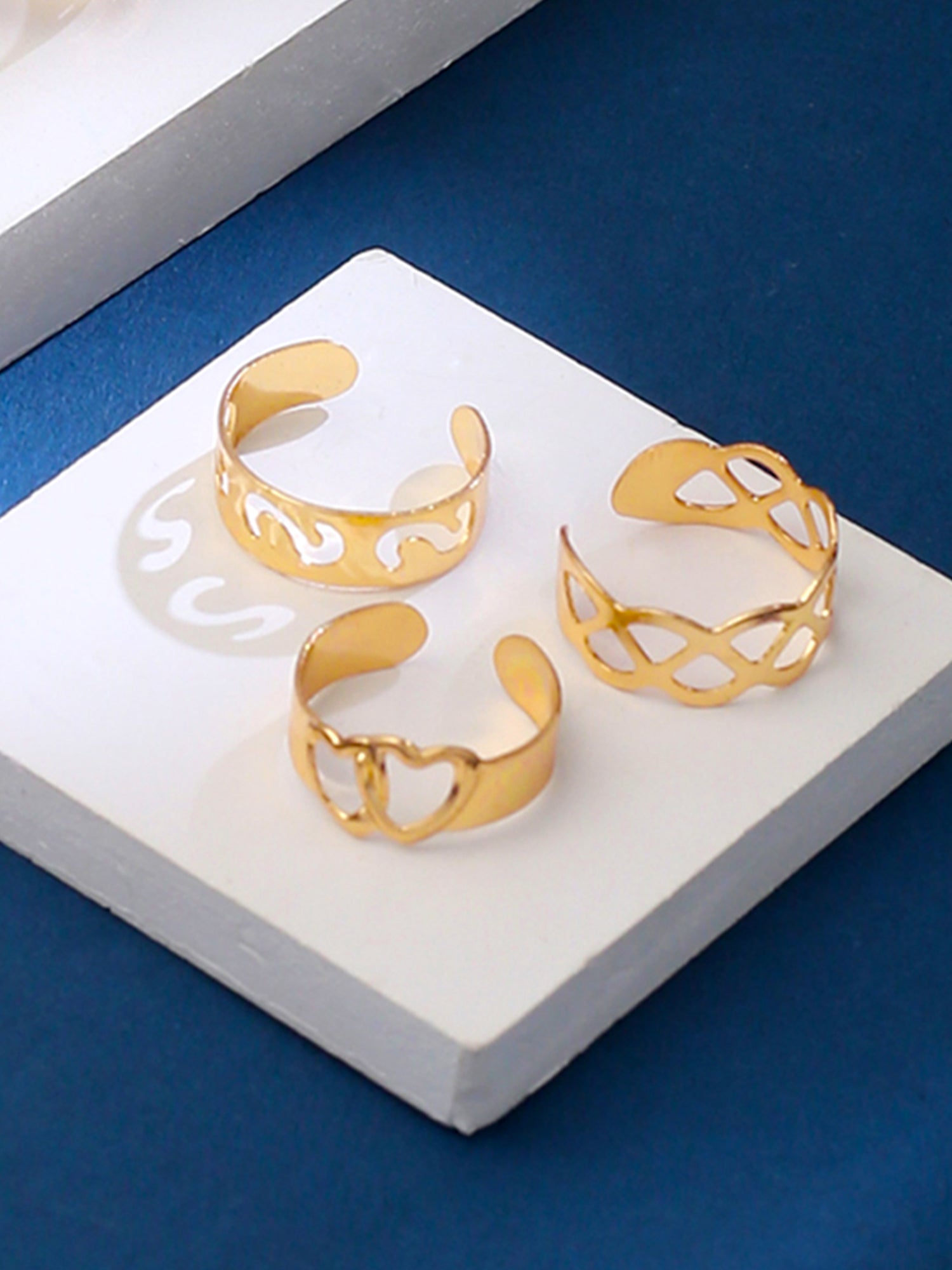 Gold Plated Toe Ring 10 Pcs Combo Ring