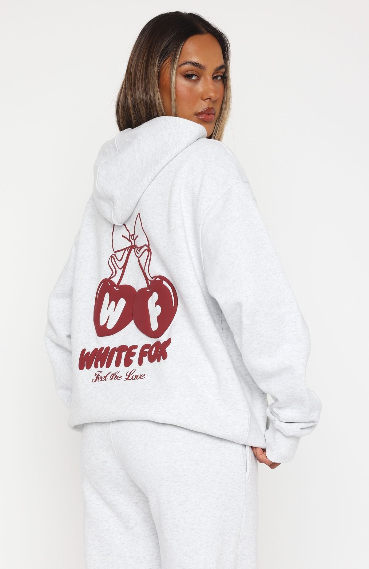 Feel Love Oversized Grey Marle Hoodie