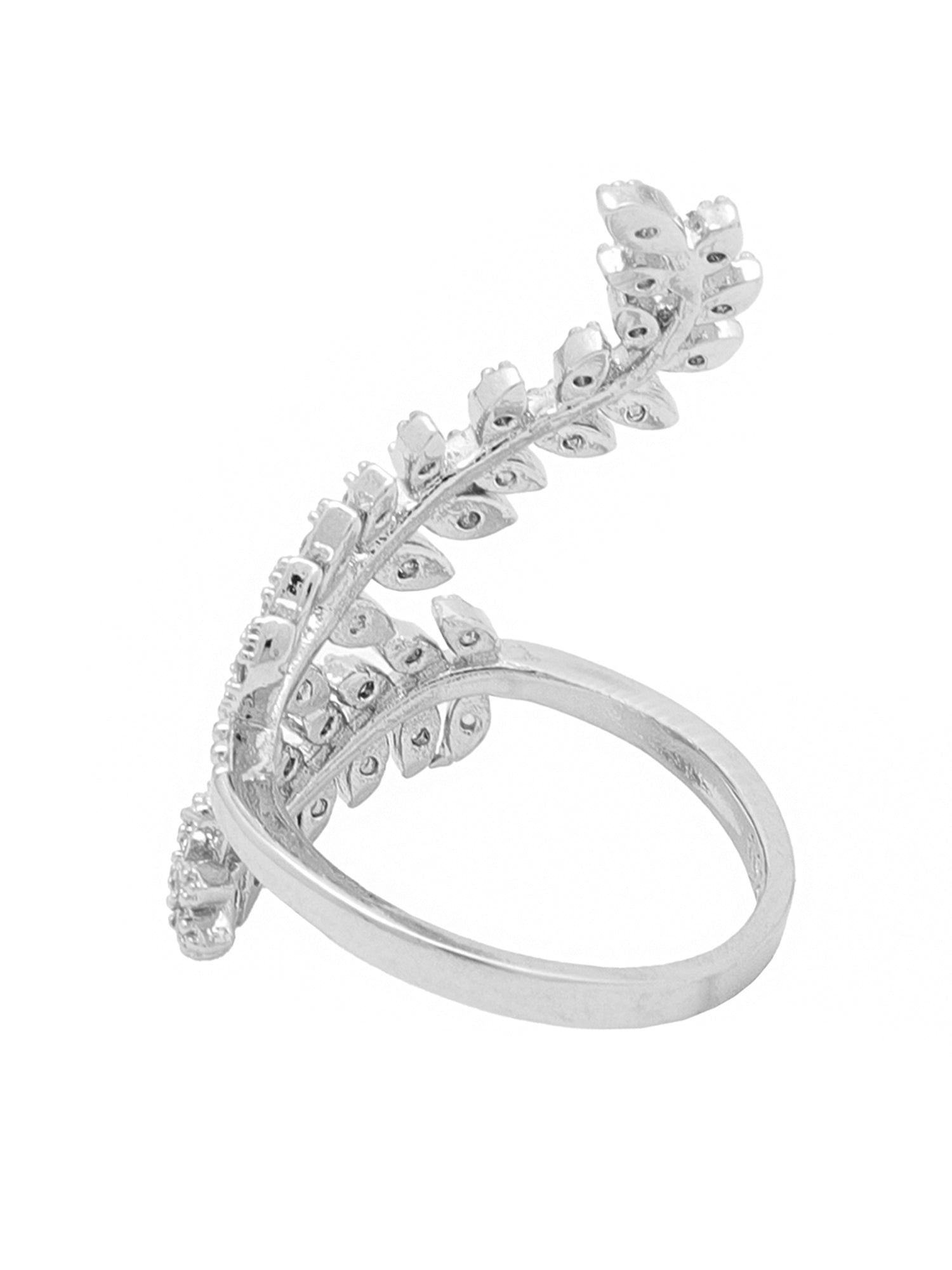 Silver Leaf Shaped Adjustable Ring