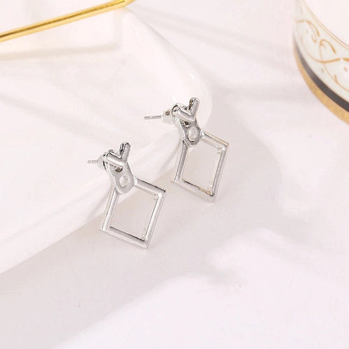 Squared Triangle Gold Earring