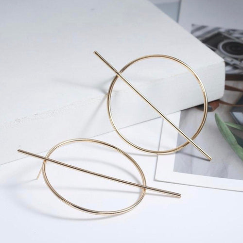 Circle Bar Large Stud Earring