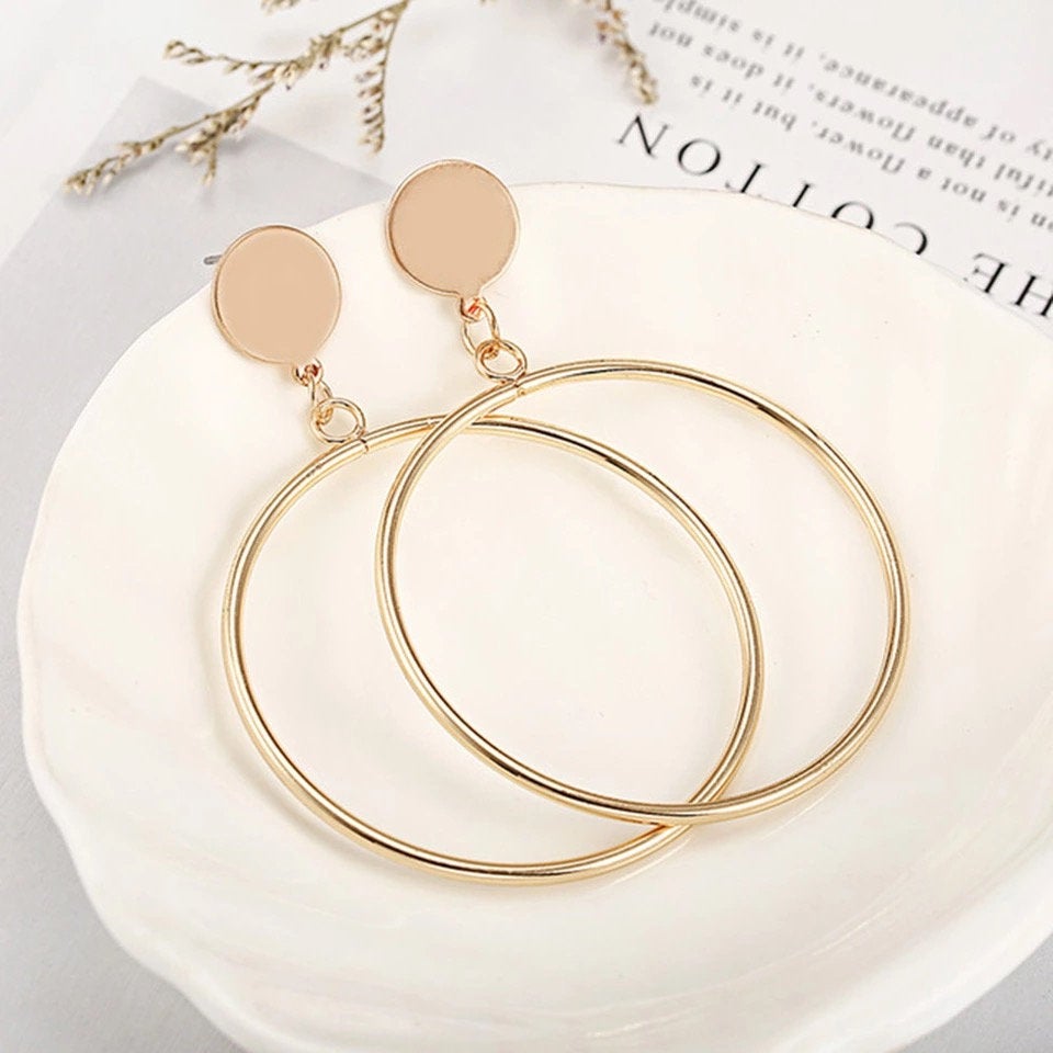 Statement Stud Dangle Hoop Earring