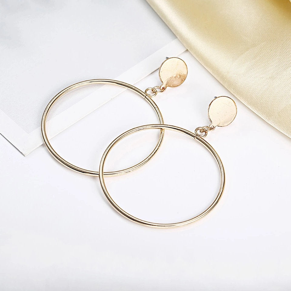 Statement Stud Dangle Hoop Earring