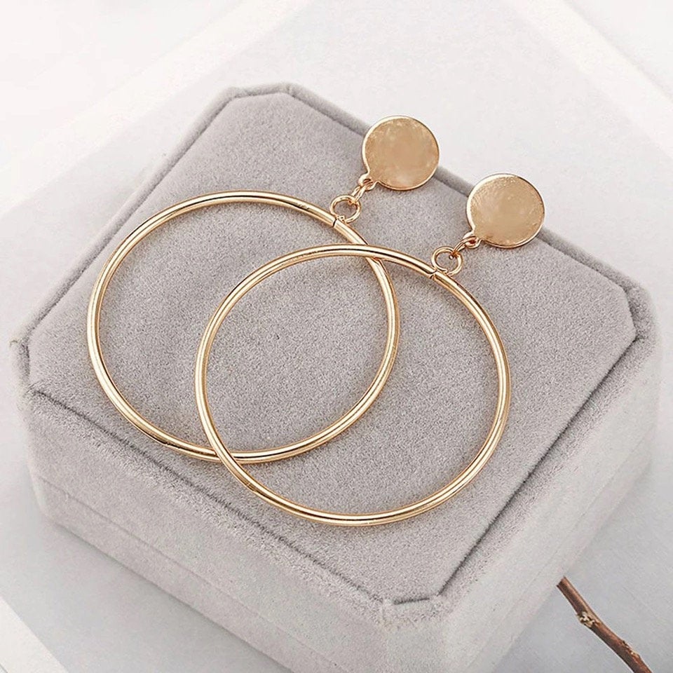 Statement Stud Dangle Hoop Earring