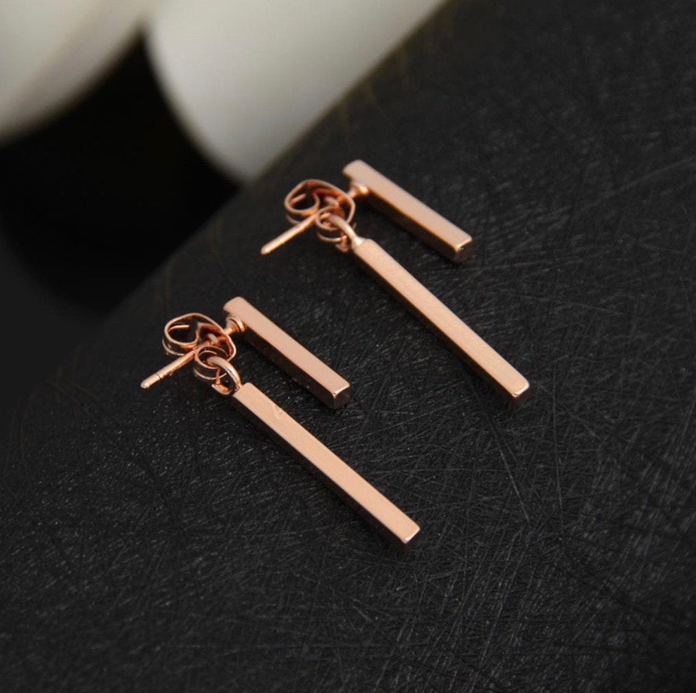 Geometric Bar Ear Jacket Silver Earring