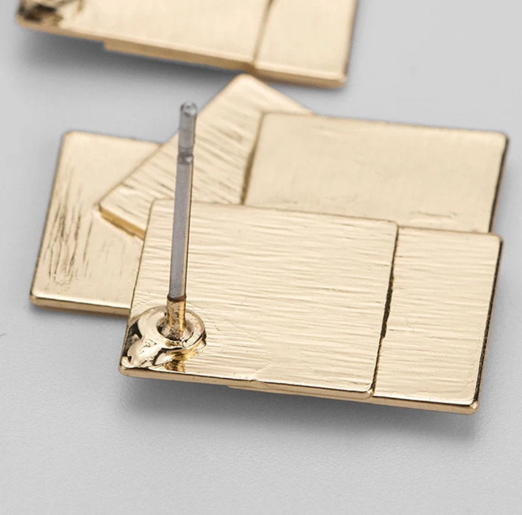 Layered Square Metal Earring