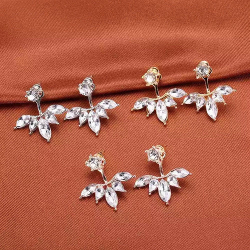Spiked Flower Crystal Ear Jacket Earring