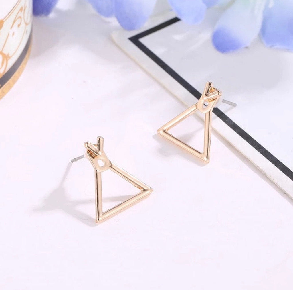 Triangle Silver Ear Jacket Earring